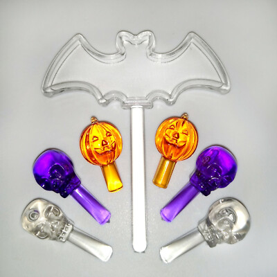 Clear Bat Star w/ Skull & Pumpkin Bulbs for Halloween Ceramic Christmas Trees