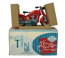 Xonex Harley-Davidson 1950's Tin Toy Reproduction Friction Powered Motorcycle