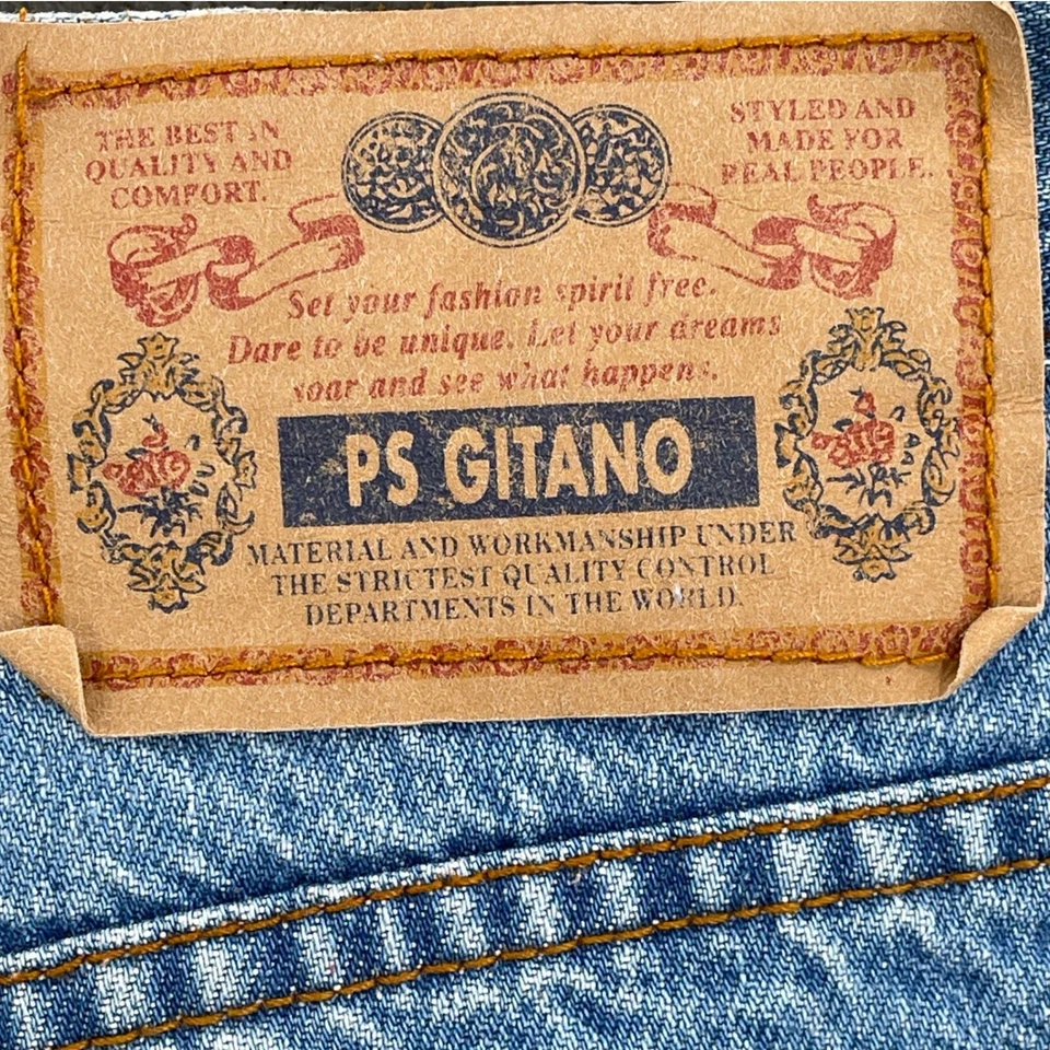 Años 90 Y2K Gitano Denim Mamá Corto tiro alto Vintage Vaquera Retro Botón Mosca Talla 10 Foto 3 de 4