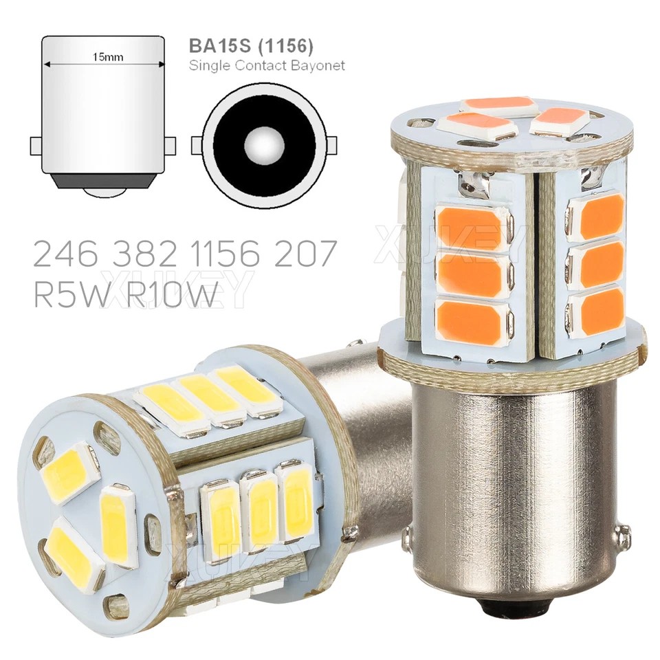 weiß/Rot Glühlampe 1156 BA15s R10W R5W 24V LED Stoplicht Bremsleuchte LKW Truck - Bild 4 von 4