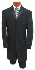 New Mens Black Tuxedo Frock Coat Jacket Victorian Gothic Halloween Steampunk 37S