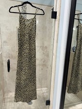 VTG Victoria  s Secret Leopard Cheetah Print Satin Lingerie Slip Dress White Labe