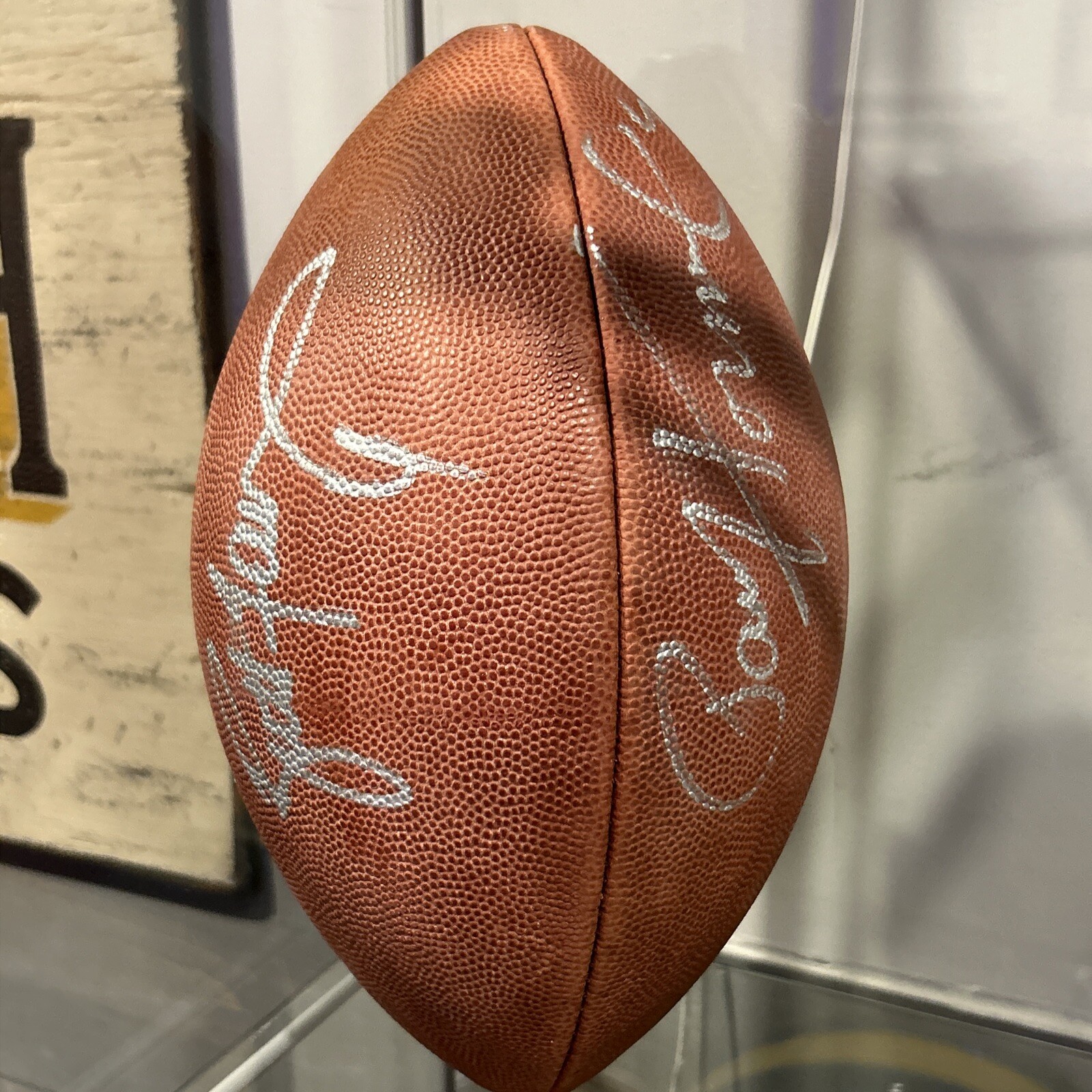 Brett Favre Autographed Signed Paul Hornung Official Wilson Tagliabue Football JSA Packers 
