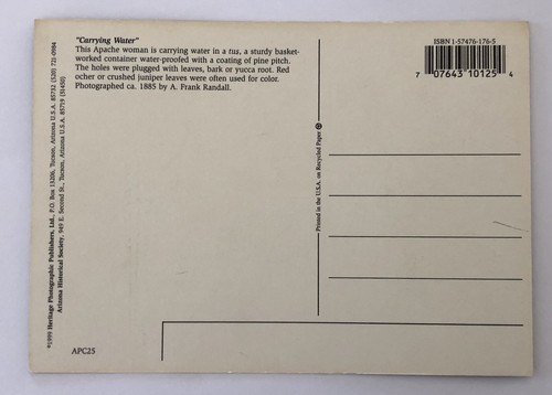 APACHE Woman Carrying Water Native American RPPC Photograph Post Card Photo Vtg - Picture 5 of 7