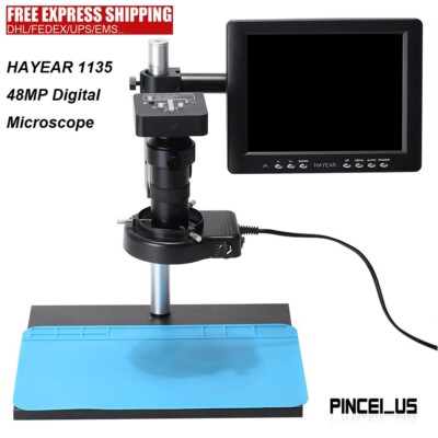 HAYEAR 1135 48MP Digital Microscope Set w/ 150X Lens & 56-LED Light 8'' LCD