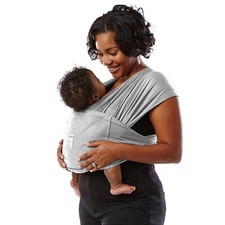 Baby K'tan Baby Wrap Carrier - Pre Wrapped and Simple as 1-2-3, Grey Large 