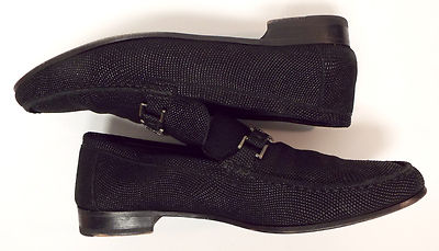 MEZLAN Custom Size 11 Black Pinhead Suede Leather Loafers  display picture 2