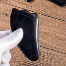 Natural Black obsidia stone Gua sha Jade Guasha Body Facial Eye Massage Tool 1PC