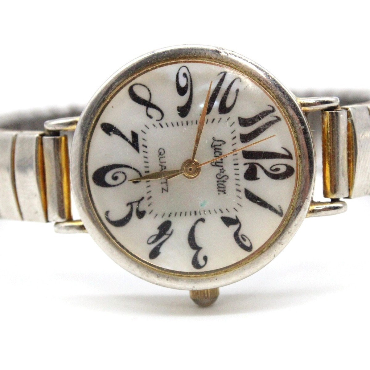 Vintage Lucky Star Silver & Turqoise Watch W/ SC Marking Vintage Lucky Star Watch Womens Retro Gold Tone Stainless  main image 3