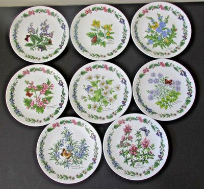 Bradford Exchange Royal Worcester Kräuterteller x 8 L.E. 19cm