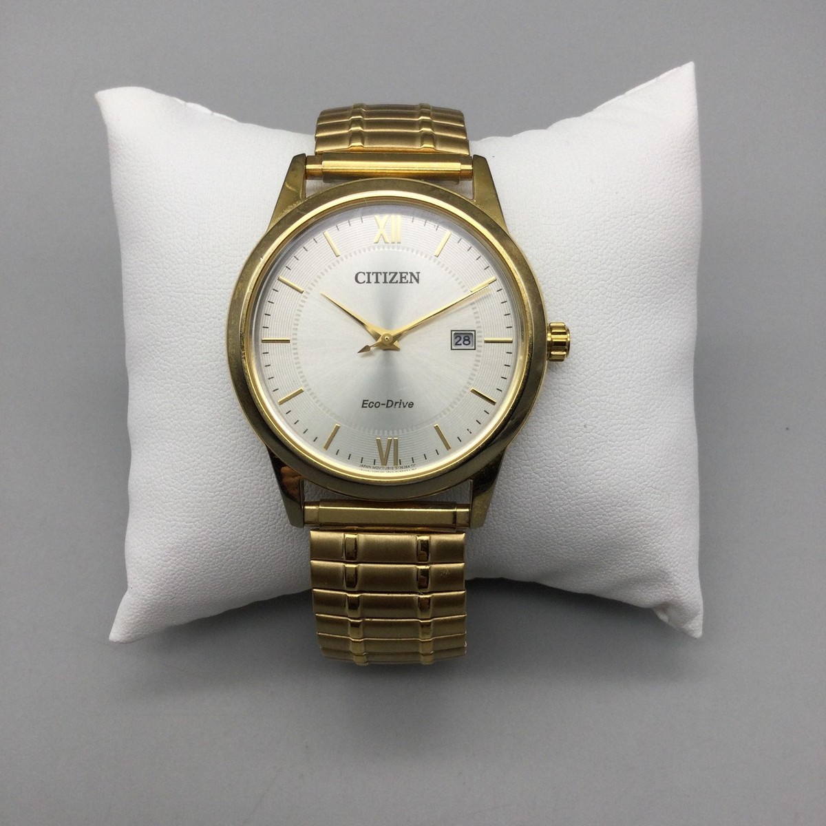 Citizen Eco-Drive Mens Watch 39mm Silver Gold Two Tone Stretch