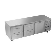 Victory VURD93HC-4 93" 3-Section Undercounter Refrigerator w/ 1 Solid Door  ...