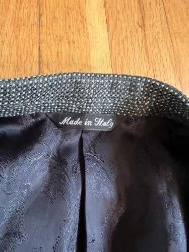 Abrigo deportivo de verano Loro Piana 44R Italia ventilación lateral azul lino tweed a medida Foto 3 de 4