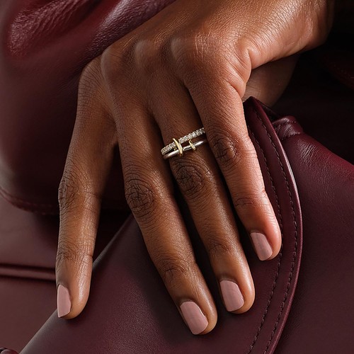 14K Gold Plated Interlocked Stackable Rings for Women Non Tarnish 925 Sterlin... - Picture 2 of 7