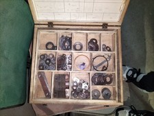 fiat om leoncino - cassetta in legno con ricambi vari  - nuovi dell'epoca