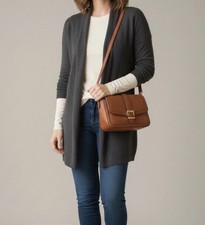 GAP Ultrasoft Wool Cozy Open Cardigan M Gray Minimalist Quiet Luxury Capsule Top