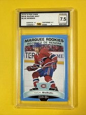 nick suzuki. 2019 O Pee Chee Rookie Card Blue Border Graded 7.5. rookie card picture