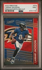 2022 Panini Prestige Franchise Favorites #FF6 Lamar Jackson Red X/P PSA 9