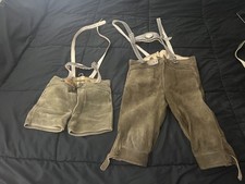 USED 2 Pair VINTAGE ORIGINAL Handmade Child's Bavarian / Bayerische Lederhosen
