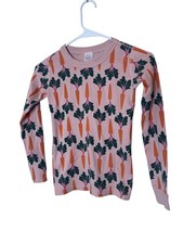 Hanna Andersson Pajama Top Kids 10 Pink Carrot Print Organic Cotton Long Sleeve
