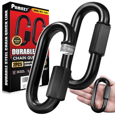 2PCS 4.2 Heavy Duty Chain Quick Links 2500 LBS Weight Capacity Durable Anti-Rust