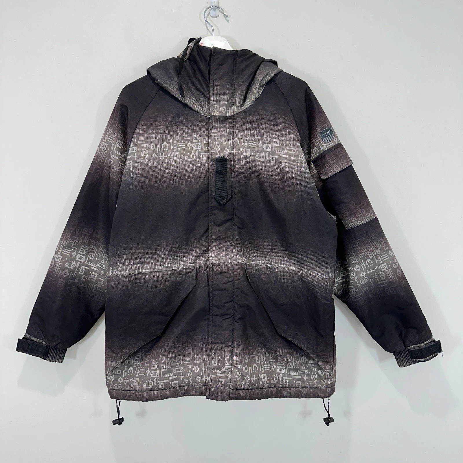South Play Snow Jacket Men L Black Full Zip/Snap Hooded
