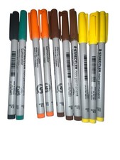 STAEDTLER Lumocolor Universal Pens Fine Felt Tip NON Permanent Marker 0.6mm EUC