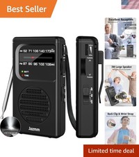 Best Reception Portable AM FM Radio - 3W Speaker, Flashlight Earphone Jack