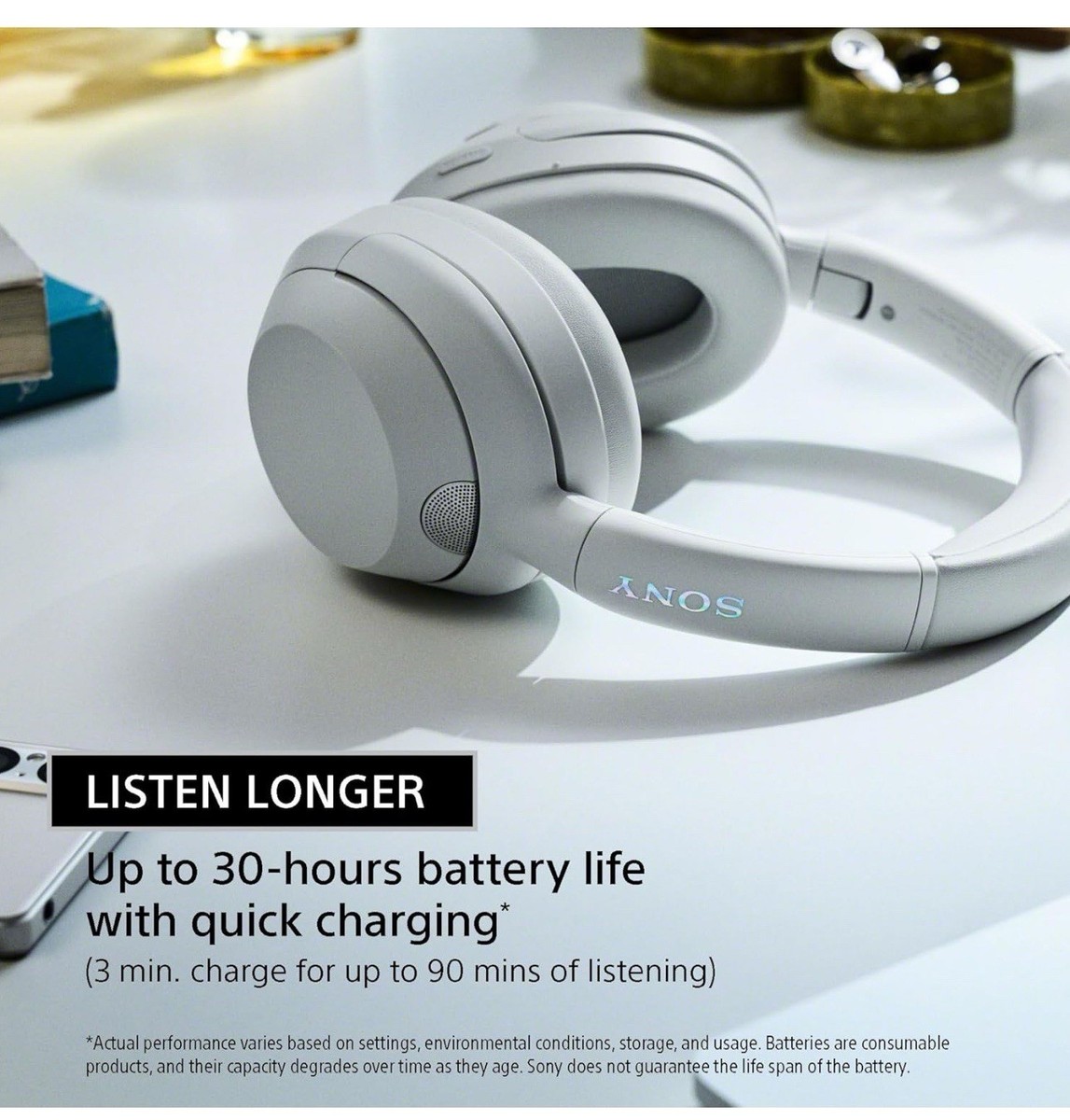 SONY Over-Ear Noise Cancelling, Headset Bluetooth w/ Built-in