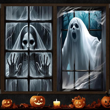 Halloween Deko Fensterbilder Gruselig 120x80cm Horror Fensterabdeckung Party