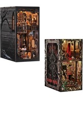 DIY 3D Wooden Book Nook Kit - Miniature Puzzle Bookend for Book Lovers