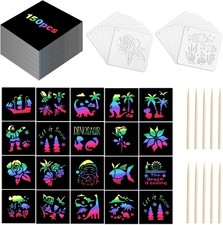 Eommmgl-180 Rainbow Scratch Paper Set,Scratch Art for 4-12 Kids, Mini Notes Arts