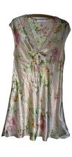 Oscar de la Renta Pink Label Satin Floral Flirty Slip Dress or Sleepwear Size M