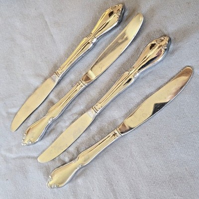 Oneida Ltd. Stainless Berkeley Square 4 Dinner Knives 8 1/2'' #72394 Glossy