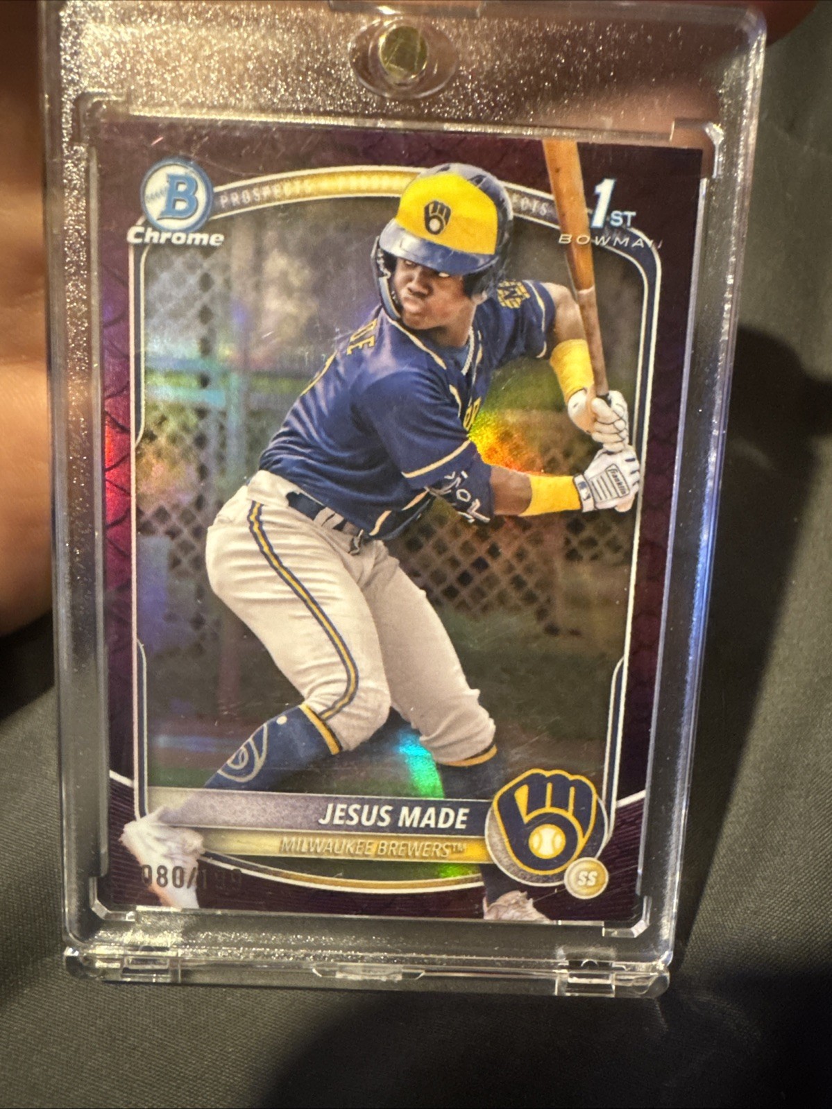 2025 Bowman - Chrome Prospects Jesus Made #BCP-50 Fuchsia Refractor /199 (RC)