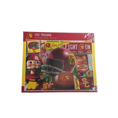 USC Trojans College Football Retro Series 500 Pc Puzzle 24x18 Collectors New