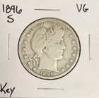 1896-S Barber Half Dollar, VG. (18253) Key Date