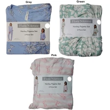 Flora Nikrooz 2-Piece Long Sleeve Henley Pajama Set