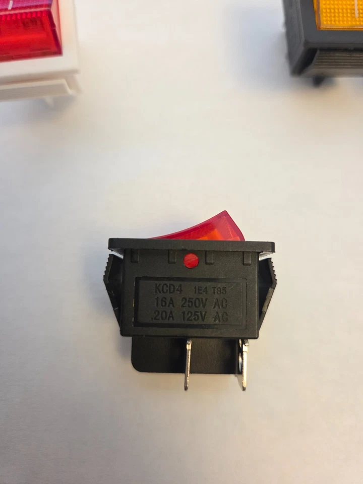 KCD4 2 Position Rectangular Rocker Switch 4 Pin 250V 16A ON OFF - Image 3 of 4