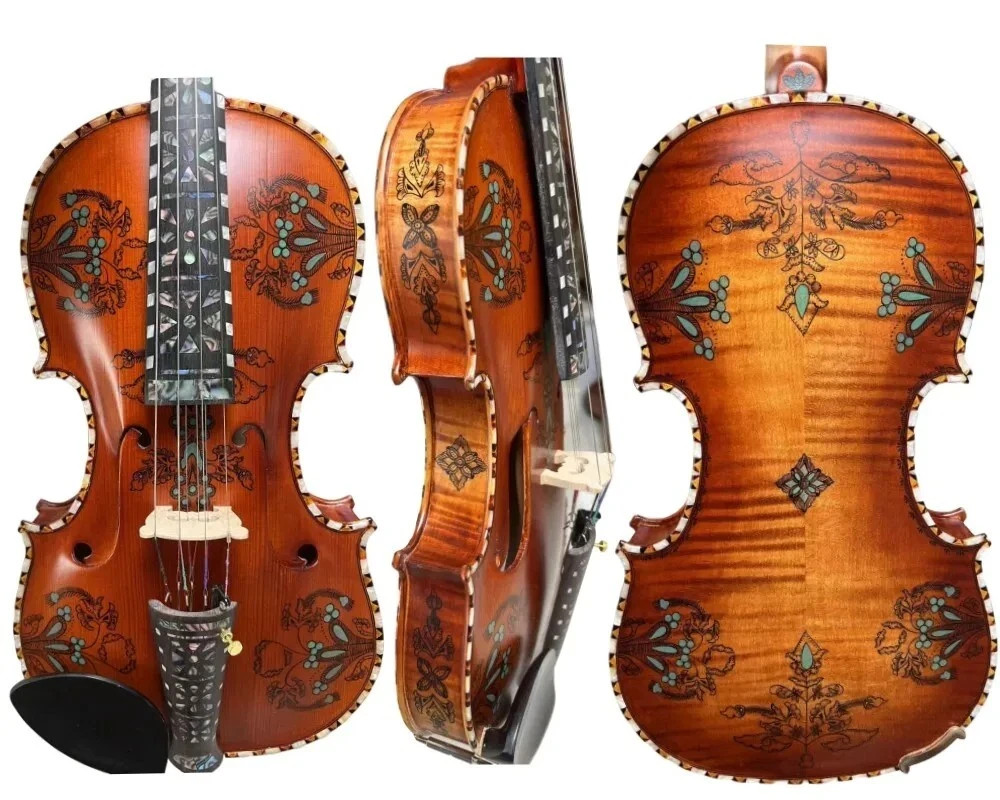 Deluxe fancy Norwegian fiddle 4/4 violin (4*4)of profession concert #8741