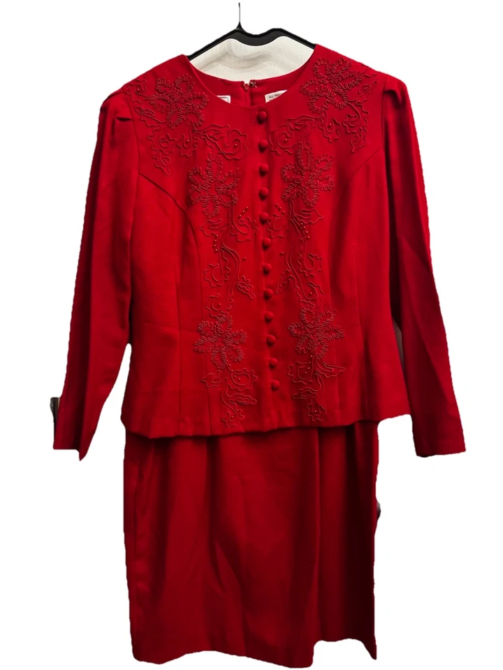 Blazer Vestido Karin Stevens Petites Rojo Adjunto Una Pieza 10petite Foto 2 de 4