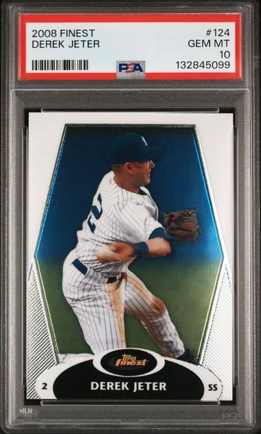 Derek Jeter - 2008 Finest #124 - Yankees HOF (Pop: 22) - PSA 10