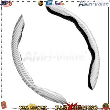 Universal Segmented Anti-slip Carbon Fiber Hard Car Steering Wheel Cover White