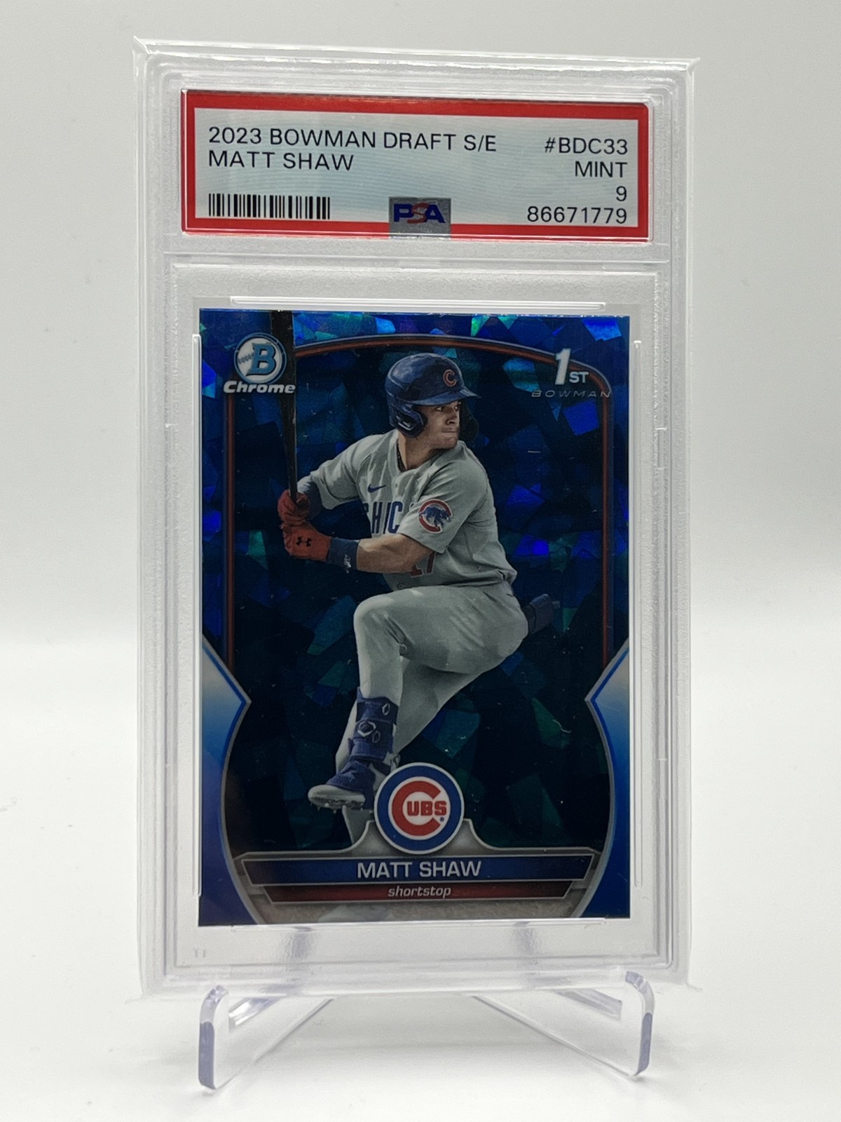 MATT SHAW 2023 Bowman Chrome Draft Sapphire Edition BDC-33 PSA 9 Mint! 1st