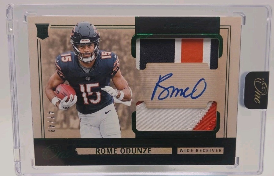 2024 Panini One Rome Odunze RPA /49 GREEN RC PATCH AUTO #34