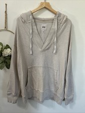 Aerie Down-To-Earth Henley Cotton Hoodie In Heather Gray Women  s Sz Medium