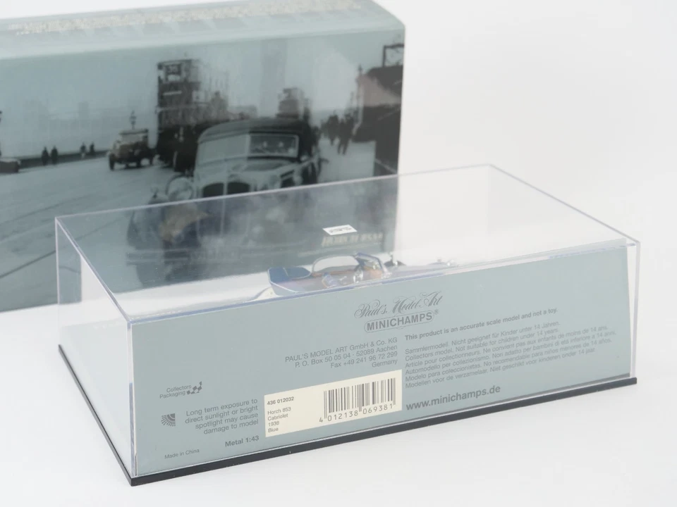 MINICHAMPS 1/43 Horch 853A Cabriolet 1938 Blue - Image 3 of 4