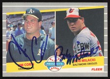 Jim Corsi & Bob Milacki Signed 1985 Fleer Rookie Card #649. rookie card picture