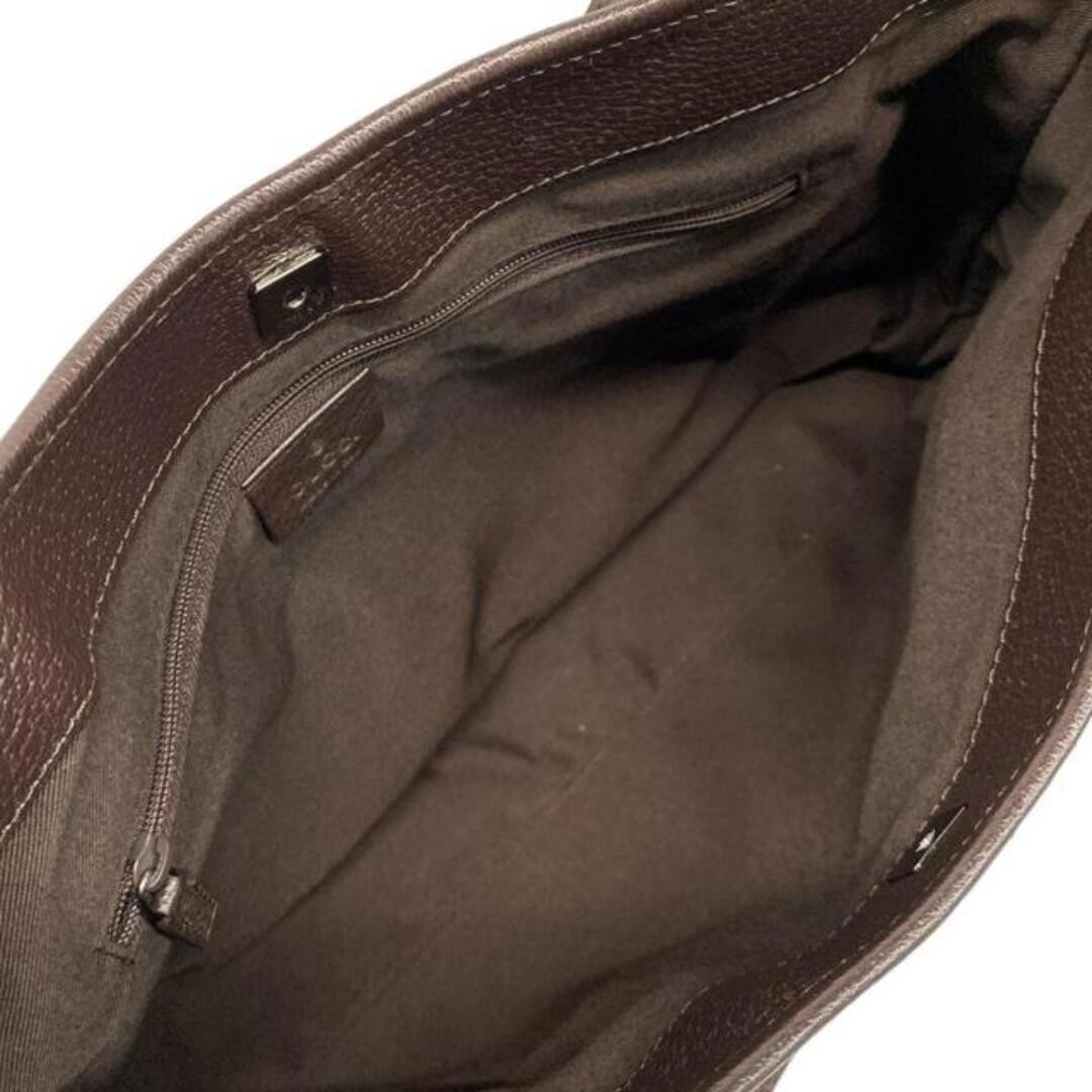 GUCCI Tote Bag GG Pattern Beige Dark Brown Leather Used 113015 Women thumbnail 8