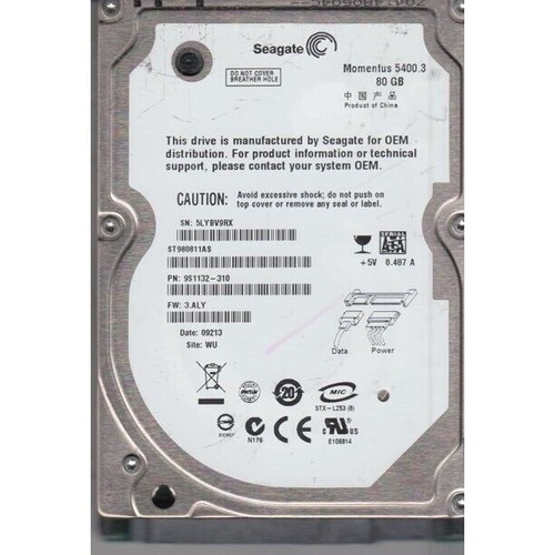 Seagate ST9250827AS 9DG134-188 250GB 2,5" SATA Teile funktionieren nicht